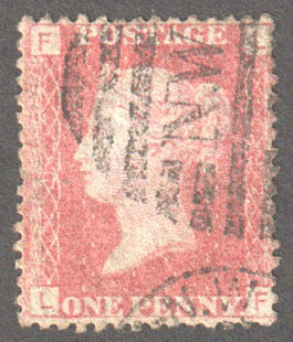 Great Britain Scott 33 Used Plate 92 - LF - Click Image to Close
